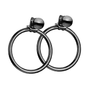 Ohrring schwarz mit Kugel Anhänger Ring