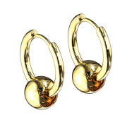 Gold-plated pendant ball earring