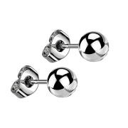 Silver ball stud earrings