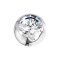 Boule en or blanc 14k avec cristal argenté