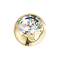 14k gold ball with silver crystal