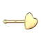 Nose stud straight 14k gold with heart