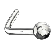 Clous de nez coudés en or blanc 14k avec boule