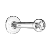 Micro Labret en or blanc 14k avec boule et cristal...