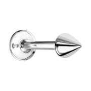 Micro labret 14k white gold with cone