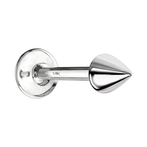 Labret 14k weissgold mit Cone