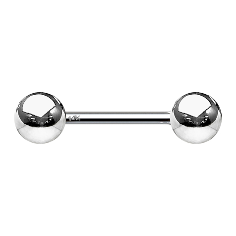Micro barbell 14k white gold with ball