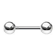 Micro barbell 14k white gold with ball