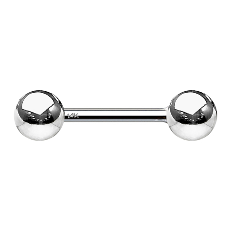 Barbell en or blanc 14k avec boule