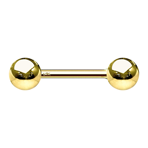 Barbell en or 14k avec boule