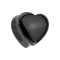 Flared Plug coeur en pierre donyx noire