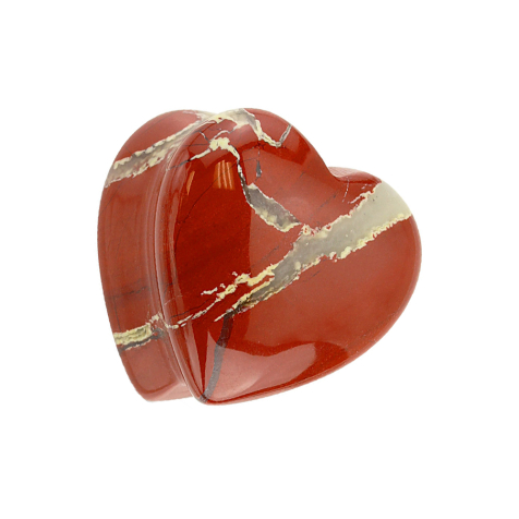 Cuore a spina svasato in pietra diaspro rossa