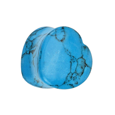Flared Plug coeur en pierre turquoise