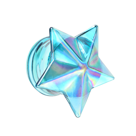 Stella blu a spina svasata in vetro