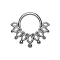 Micro anneau segment pliable argent couronne avec boules