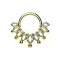 Micro segment ring hinged gold-plated crown with balls