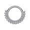 Micro anneau segment pliable argent front cristaux argent et boules