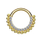 Micro anneau segment pliable doré front cristaux argentés et boules