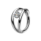 Micro Segmentring klappbar silber doppelring mit Kristall
