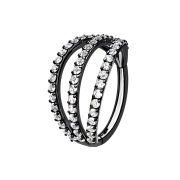 Micro anneau segment pliable noir trois anneaux avec...
