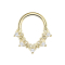 Micro piercing ring 14k gold-plated filigree hearts with crystal