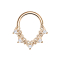 Micro piercing anneau rose doré cœurs filigranes avec cristal