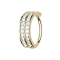 Micro piercing ring 14k gold-plated double line with crystals