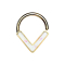 Micro piercing ring gold-plated angle with white opal