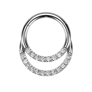 Micro bague segmentée pliable argent double face...