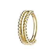 Micro segment ring hinged gold-plated double line with balls