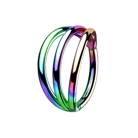 Micro anneau segmenté pliable, coloré, trois anneaux