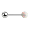 Micro Barbell argent avec boule et boule opale blanche