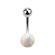 Banane argentée avec boule et boule opale blanche