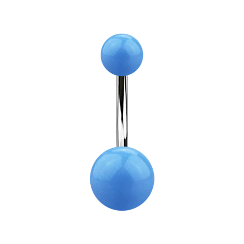 Banana argento con due palline azzurre