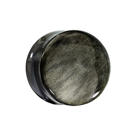 Flared plug made from golden obsidian stone