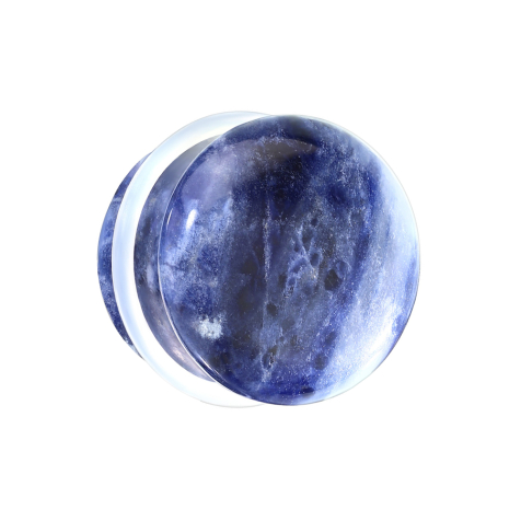 Flared Plug en pierre sodalite avec joint torique