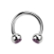 Micro Circular Barbell argento con due sfere di cristallo viola chiaro