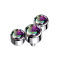 Dermal Anchor silver three crystals dark multicolor