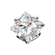 Dermal Anchor silber quadrat Kristall silber gefasst