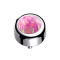Dermal Anchor Cylinder Silver with Opal Pink