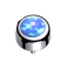 Dermal Anchor Cylinder Silver with Light Blue Opal
