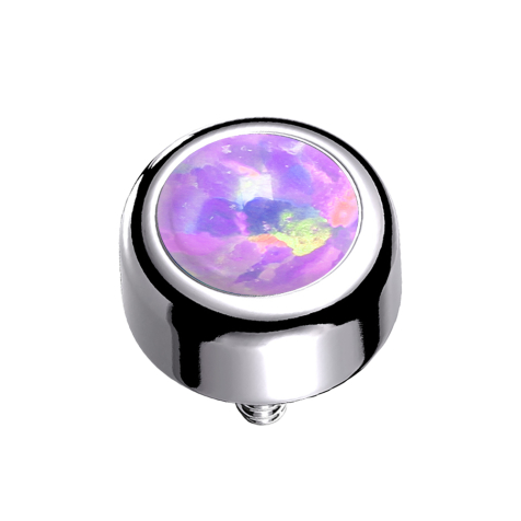 Dermal Anchor cilindro argento con opale viola