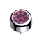 Dermal Anchor Cylinder Silver with Pink Crystal