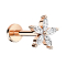 Micro labret filo interno oro rosa fiore con cristallo