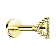 Micro labret a filettatura interna triangolo placcato oro...