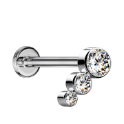 Micro labret à vis interne argenté avec...