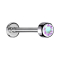 Micro Labret filetage intérieur argent cylindre avec cristal multicolore