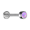 Micro Labret filetage intérieur argent cylindre avec opale violette