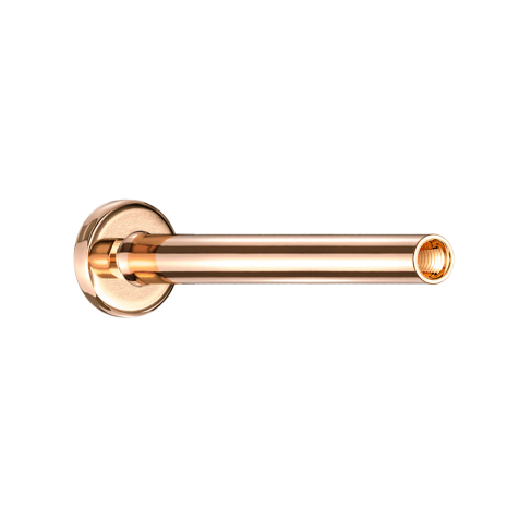 Micro labret rod rose gold with 1.2 mm internal thread