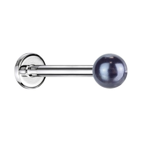Micro labret filo interno argento perlato viola